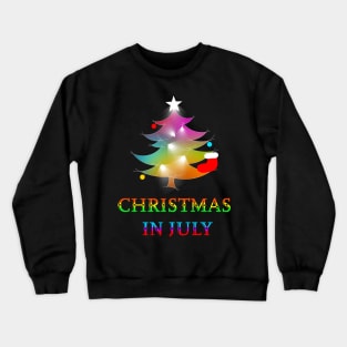 Christmas in July Rainbow Christmas Tree Crewneck Sweatshirt